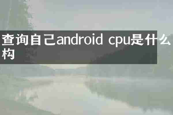 查询自己android cpu是什么架构
