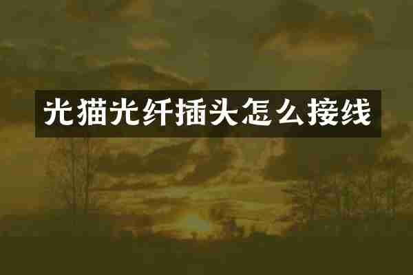 光猫光纤插头怎么接线
