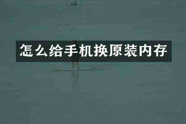 怎么给手机换原装内存