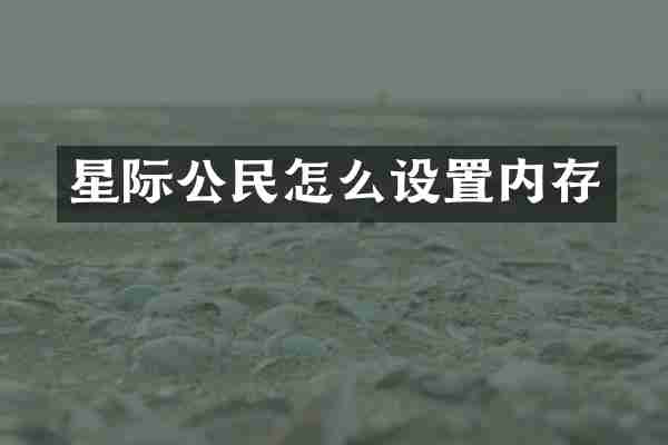 星际公民怎么设置内存
