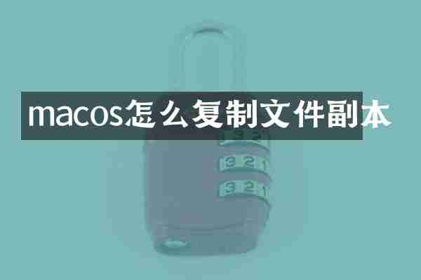 macos怎么复制文件副本