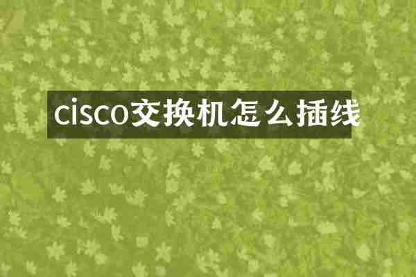 cisco交换机怎么插线