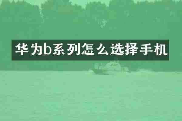华为b系列怎么选择手机