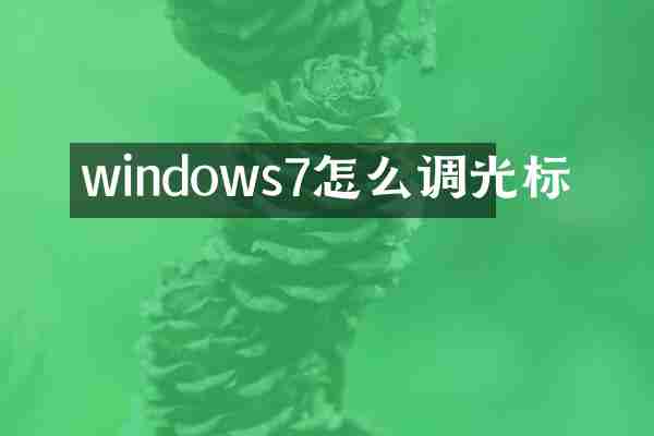 windows7怎么调光标