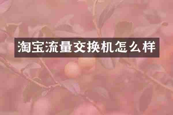 淘宝流量交换机怎么样