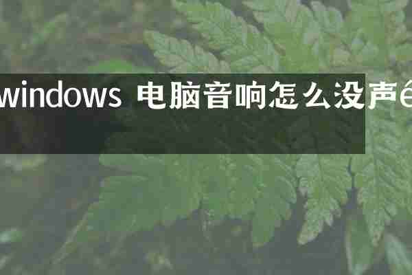 windows 电脑音响怎么没声音