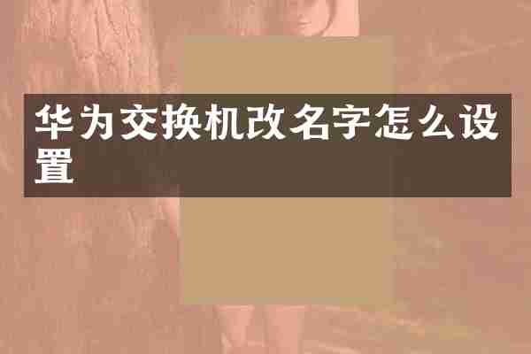华为交换机改名字怎么设置