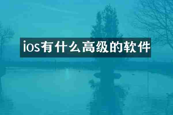 ios有什么高级的软件