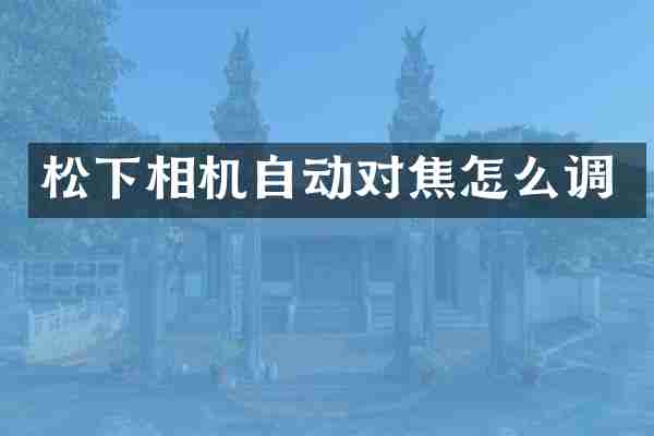 相机自动对焦怎么调