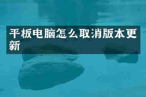 平板电脑怎么取消版本更新