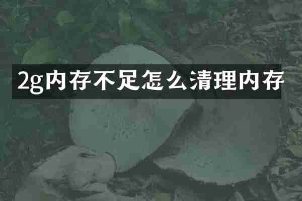 2g内存不足怎么清理内存