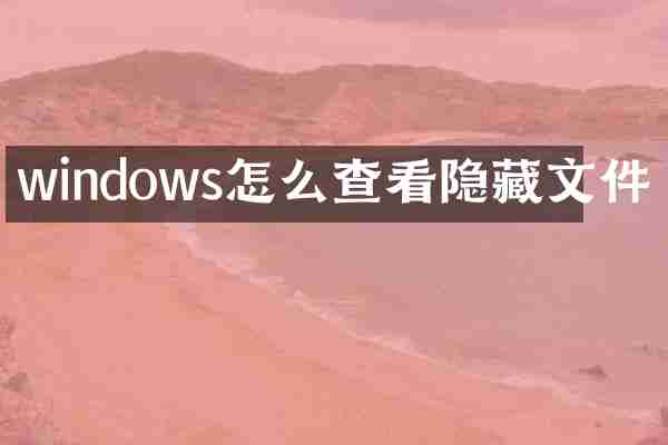 windows怎么查看隐藏文件