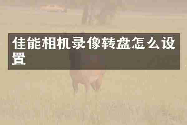 佳能相机录像转盘怎么设置