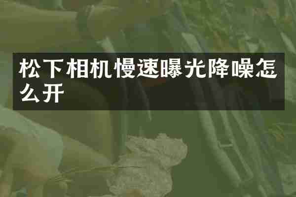 松下相机慢速曝光降噪怎么开