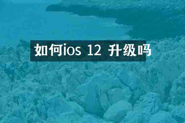 如何ios 12 升级吗