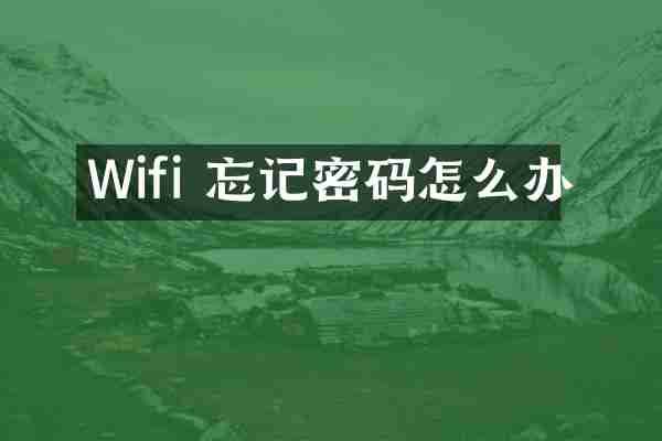 Wifi 忘记密码怎么办