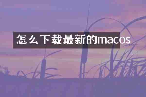 怎么下载最新的macos