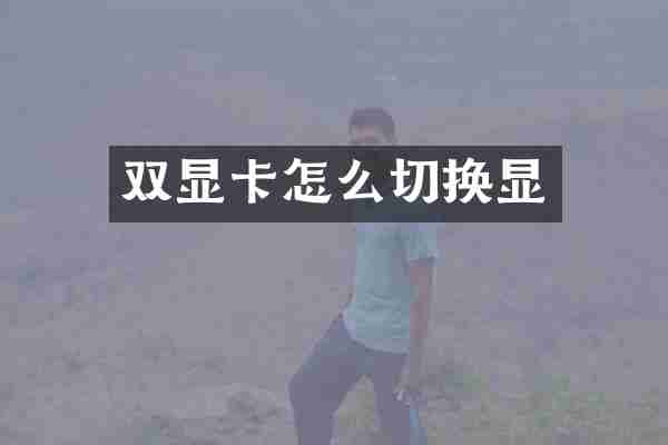 双显卡怎么切换显