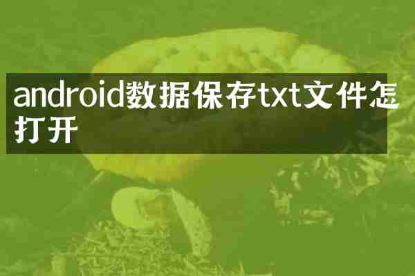 android数据保存txt文件怎么打开