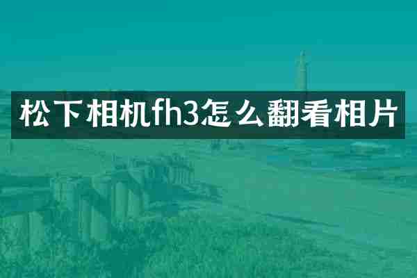 松下相机fh3怎么翻看相片