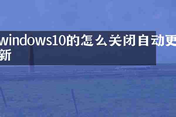 windows10的怎么关闭自动更新