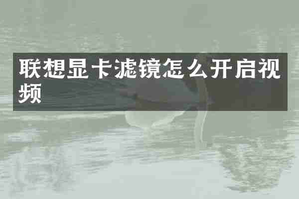 联想显卡滤镜怎么开启视频