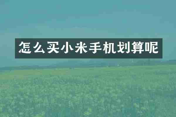 怎么买小米手机划算呢