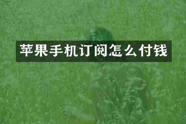 苹果手机订阅怎么付钱