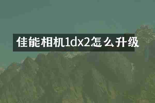 佳能相机1dx2怎么升级