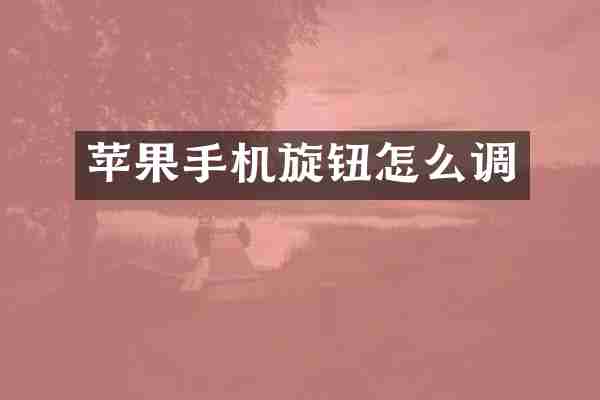 苹果手机旋钮怎么调