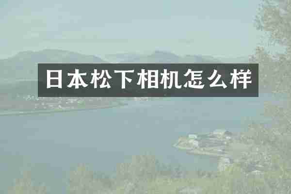 日本松下相机怎么样