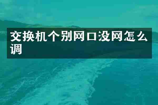 交换机个别网口没网怎么调