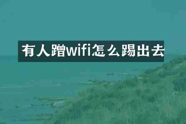 有人蹭wifi怎么踢出去