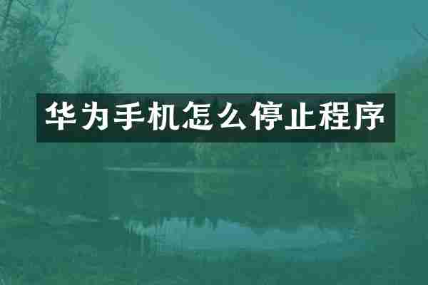 华为手机怎么停止程序