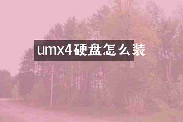 umx4硬盘怎么装