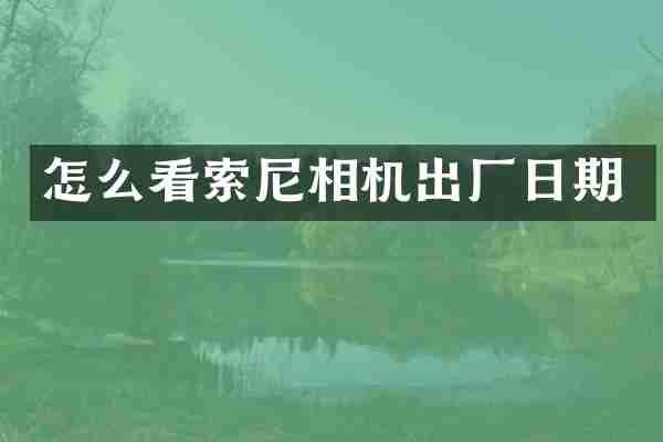 怎么看索尼相机出厂日期