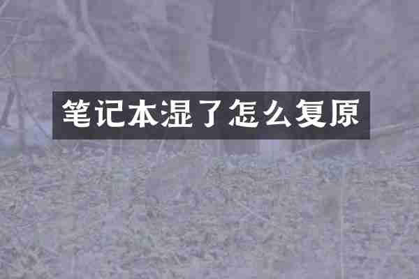 笔记本湿了怎么复原