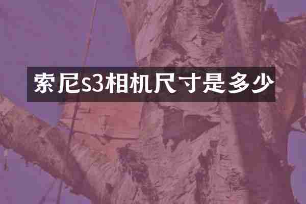 索尼s3相机尺寸是多少