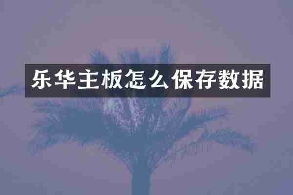 乐华主板怎么保存数据