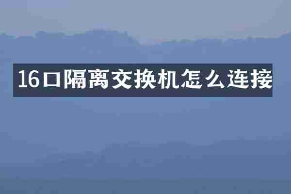 16口隔离交换机怎么连接