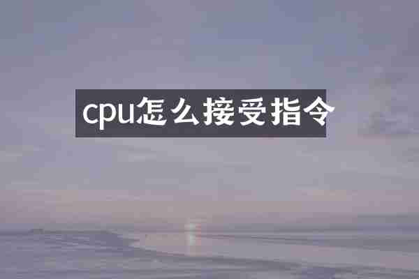 cpu怎么接受指令