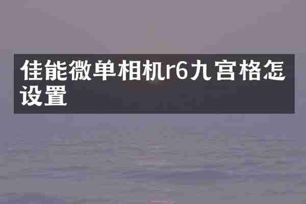 佳能微单相机r6九宫格怎么设置