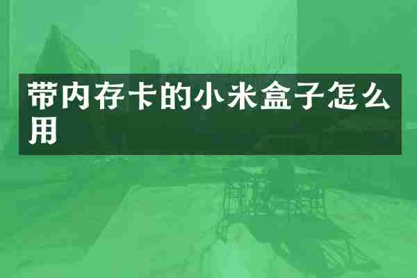 带内存卡的小米盒子怎么用