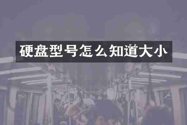 硬盘型号怎么知道大小