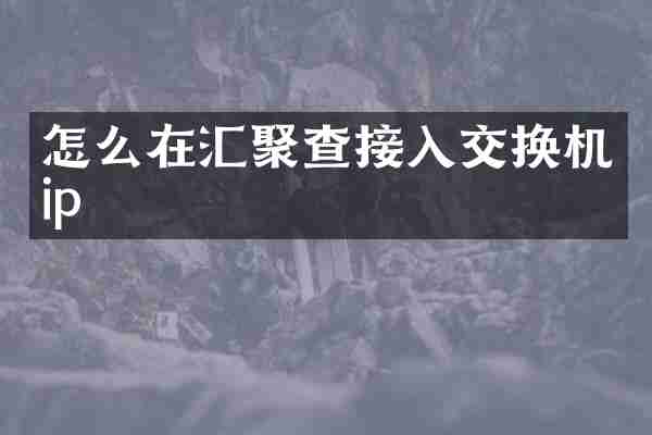 怎么在汇聚查接入交换机ip