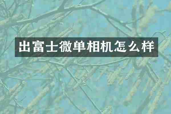 出富士微单相机怎么样