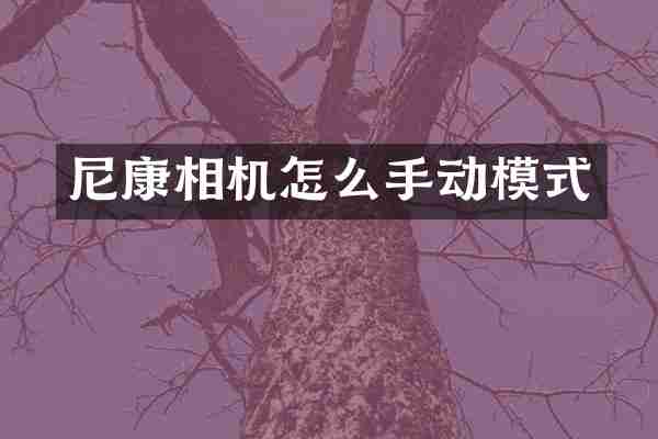 尼康相机怎么手动模式