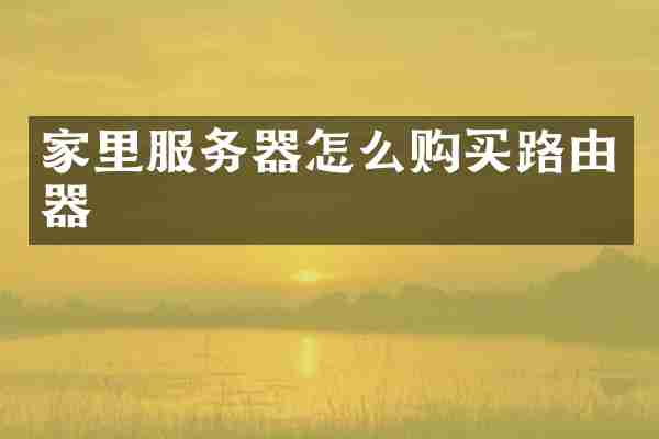 家里服务器怎么购买路由器