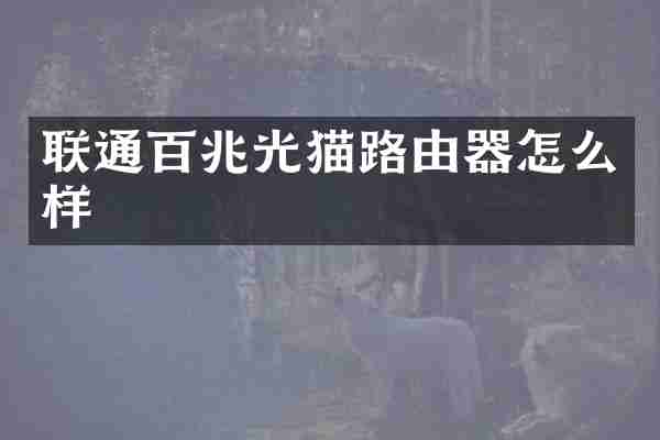 联通百兆光猫路由器怎么样