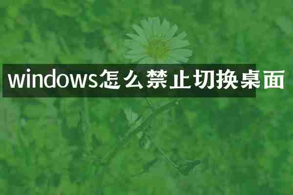 windows怎么禁止切换桌面